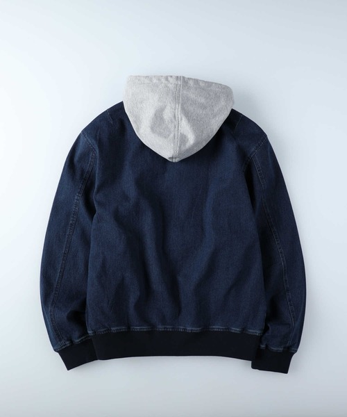 BACK NUMBER(バックナンバー)の「【BACK NUMBER】フードリブブルゾン(ブルゾン・メンズ・ダークインディゴブルー・M/L/XL)」の9枚目の写真