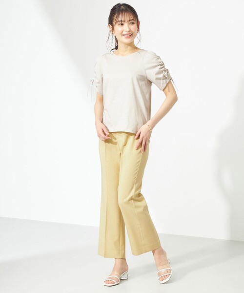 Feroux（フェルゥ）の「【洗える】ドライタッチセミフレア カラーパンツ（その他パンツ・レディース・ふじ色系/ブラック系/スモーキーグリーン系/ライトイエロー系/アイボリー系・2/0/1）」の13枚目の写真