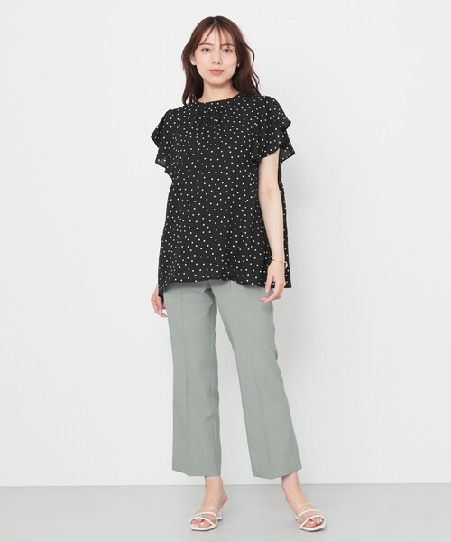 Feroux（フェルゥ）の「【洗える】ドライタッチセミフレア カラーパンツ（その他パンツ・レディース・ふじ色系/ブラック系/スモーキーグリーン系/ライトイエロー系/アイボリー系・2/0/1）」の14枚目の写真