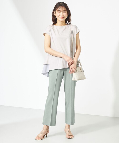 Feroux（フェルゥ）の「【洗える】ドライタッチセミフレア カラーパンツ（その他パンツ・レディース・ふじ色系/ブラック系/スモーキーグリーン系/ライトイエロー系/アイボリー系・2/0/1）」の15枚目の写真