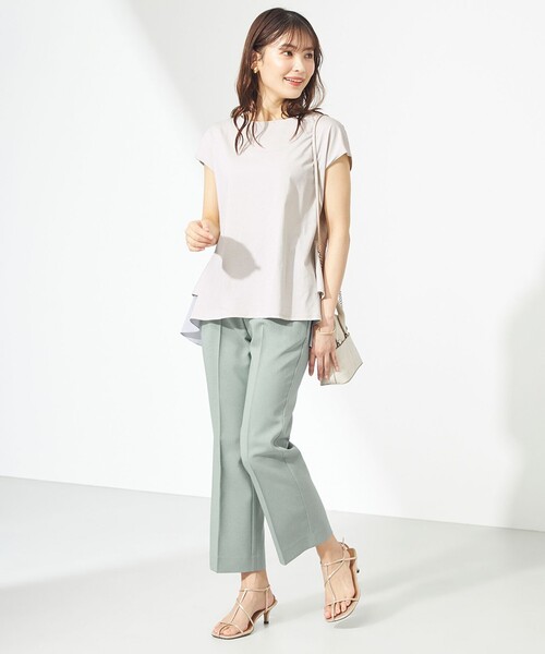 Feroux（フェルゥ）の「【洗える】ドライタッチセミフレア カラーパンツ（その他パンツ・レディース・ふじ色系/ブラック系/スモーキーグリーン系/ライトイエロー系/アイボリー系・2/0/1）」の16枚目の写真