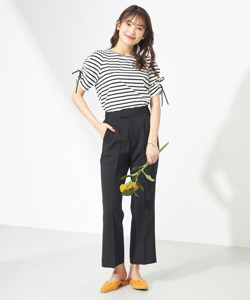 Feroux（フェルゥ）の「【洗える】ドライタッチセミフレア カラーパンツ（その他パンツ・レディース・ふじ色系/ブラック系/スモーキーグリーン系/ライトイエロー系/アイボリー系・2/0/1）」の18枚目の写真