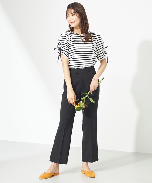 Feroux（フェルゥ）の「【洗える】ドライタッチセミフレア カラーパンツ（その他パンツ・レディース・ふじ色系/ブラック系/スモーキーグリーン系/ライトイエロー系/アイボリー系・2/0/1）」の19枚目の写真