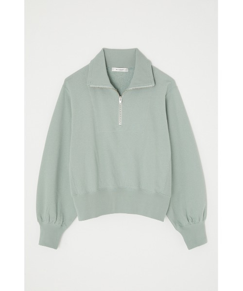 MOUSSY(マウジー)の「HALF ZIP SWEAT シャツ(スウェット・レディース・ライトグリーン/アイボリー/杢グレー・FREE)」の1枚目の写真