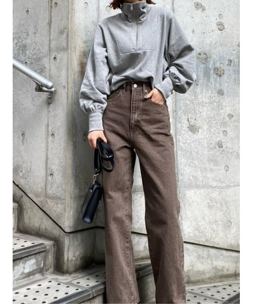 MOUSSY(マウジー)の「HALF ZIP SWEAT シャツ(スウェット・レディース・ライトグリーン/アイボリー/杢グレー・FREE)」の21枚目の写真