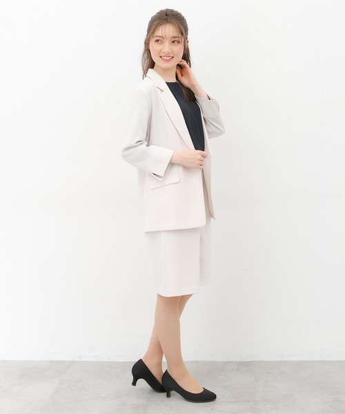 Honeys(ハニーズ)の「8分袖ゆるテーラー(テーラードジャケット・レディース・ダークベージュ/ネイビー/グリーン系その他/ブラック/アイボリー/ライトベージュ・L/S/LL/M)」の7枚目の写真