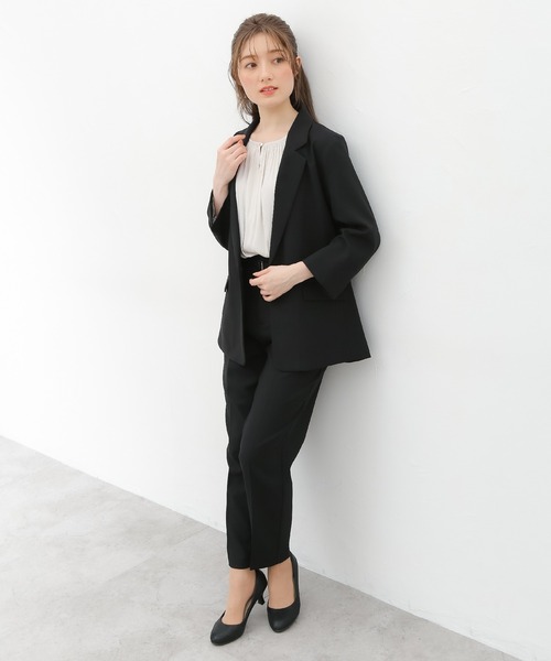 Honeys(ハニーズ)の「8分袖ゆるテーラー(テーラードジャケット・レディース・ダークベージュ/ネイビー/グリーン系その他/ブラック/アイボリー/ライトベージュ・L/S/LL/M)」の13枚目の写真
