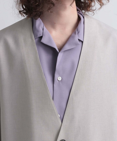 HARE（ハレ）の「アソートノーカラージャケット(HARE)（ノーカラージャケット・メンズ・ライトグレー/ブラック・FREE）」の21枚目の写真