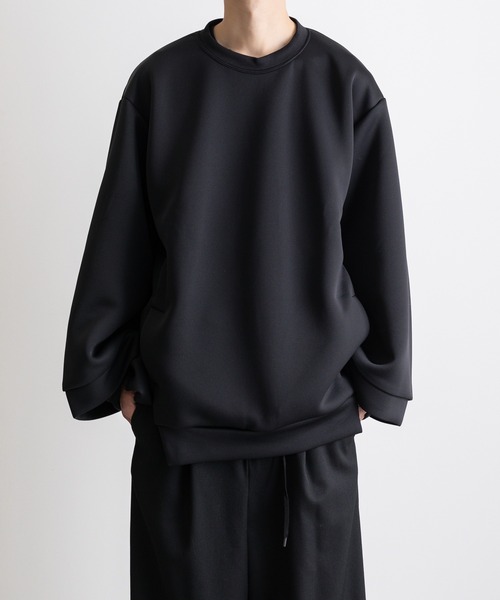 ato（アトウ）の「double knit sweat（Tシャツ/カットソー・メンズ・ライトグレー/ブラック/ライトグリーン・46/48）」の2枚目の写真