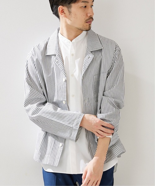 417 EDIFICE(フォーワンセブンエディフィス)の「【fosterr / フォスター】 シャツジャケット(シャツ/ブラウス・メンズ・ホワイト系その他/ブルー・SMALL/MEDIUM/LARGE)」の2枚目の写真