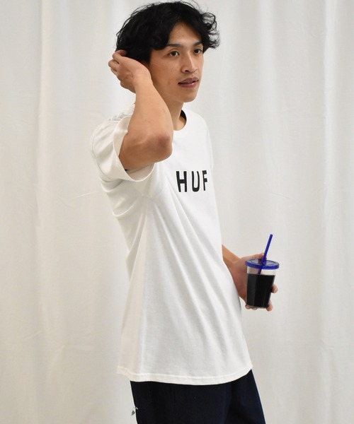 SPENDY'S Store（スペンディーズストア）の「<HUF/ハフ>ロゴ半袖Tシャツ（Tシャツ/カットソー・メンズ・ブラック/チャコールグレー/グレー/ホワイト・M/XL/L）」の9枚目の写真