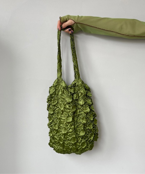 SANSeLF(サンセルフ)の「フラワードローバッグ【SANSeLF】sana22s005(トートバッグ・レディース・ブラック/カーキ/サックスブルー/ブルー/ライトベージュ/ライラック・FREE)」の8枚目の写真