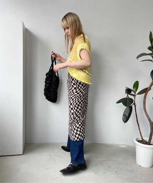 SANSeLF(サンセルフ)の「フラワードローバッグ【SANSeLF】sana22s005(トートバッグ・レディース・ブラック/カーキ/サックスブルー/ブルー/ライトベージュ/ライラック・FREE)」の15枚目の写真