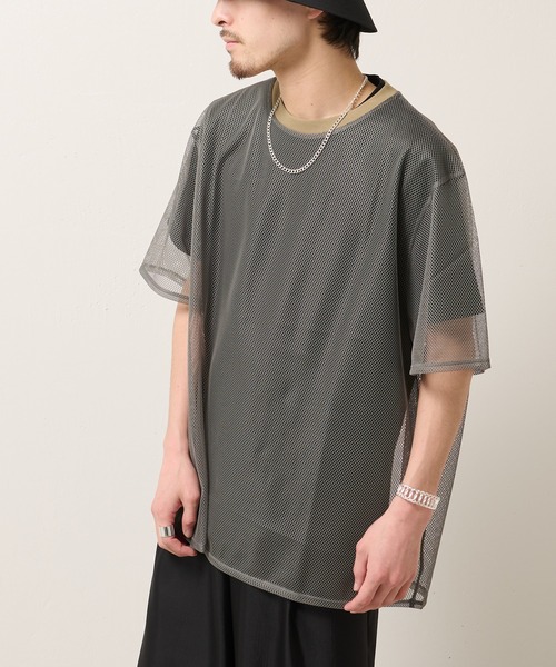 Lui's（ルイス）の「BIGメッシュTシャツ（Tシャツ/カットソー・メンズ・ブラック/グレー/オフホワイト・FREE）」の8枚目の写真
