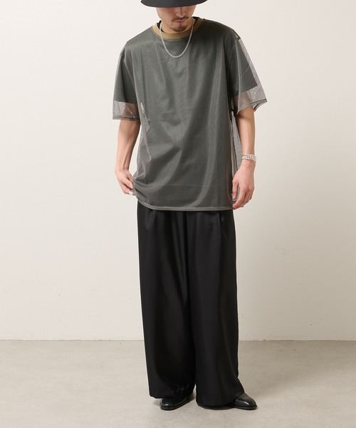 Lui's（ルイス）の「BIGメッシュTシャツ（Tシャツ/カットソー・メンズ・ブラック/グレー/オフホワイト・FREE）」の14枚目の写真