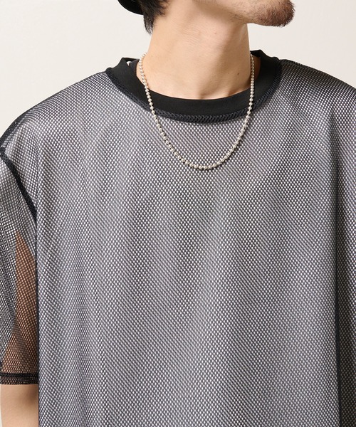 Lui's（ルイス）の「BIGメッシュTシャツ（Tシャツ/カットソー・メンズ・ブラック/グレー/オフホワイト・FREE）」の22枚目の写真