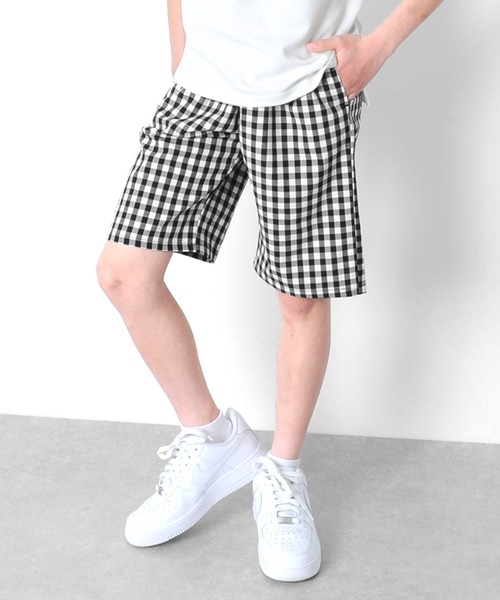 GLAZOS(グラソス)の「チェック柄・ワイドハーフパンツ(その他パンツ・キッズ・ブラック/グレー・130cm/140cm/150cm/160cm/170cm)」の2枚目の写真