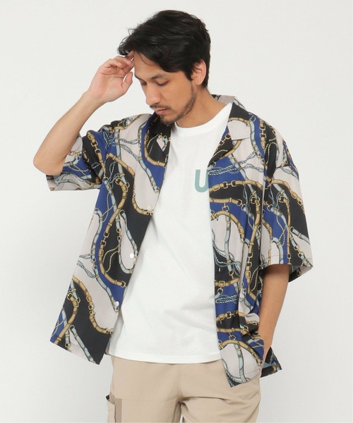 ikka(イッカ)の「CREALY クリアリー 総柄シャツ(シャツ/ブラウス・メンズ・ワイン/ライトグレー/ブラック・M/L/XL)」の2枚目の写真
