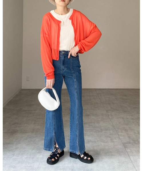 She's Closet(シーズクローゼット)の「ふくれジャガードクルーネックコンパクト半袖プルオーバートップス(Tシャツ/カットソー・レディース・グリーン/ブラック/アイボリー・FREE)」の15枚目の写真