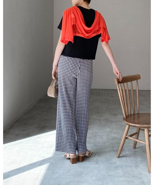 She's Closet(シーズクローゼット)の「ふくれジャガードクルーネックコンパクト半袖プルオーバートップス(Tシャツ/カットソー・レディース・グリーン/ブラック/アイボリー・FREE)」の21枚目の写真