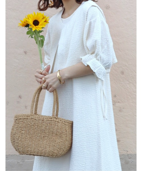 Amourire（アムリール）の「【yumiコラボ】【低身長向けサイズ有り】ベスト＋キャンディスリーブワンピースset（ワンピース・レディース・オフホワイト/モカ/ベージュ・S/M）」の12枚目の写真