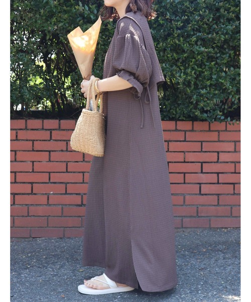 Amourire（アムリール）の「【yumiコラボ】【低身長向けサイズ有り】ベスト＋キャンディスリーブワンピースset（ワンピース・レディース・オフホワイト/モカ/ベージュ・S/M）」の7枚目の写真