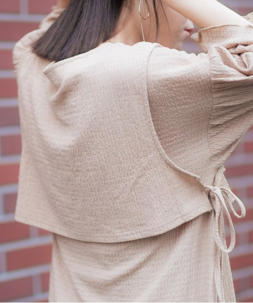 Amourire（アムリール）の「【yumiコラボ】【低身長向けサイズ有り】ベスト＋キャンディスリーブワンピースset（ワンピース・レディース・オフホワイト/モカ/ベージュ・S/M）」の16枚目の写真