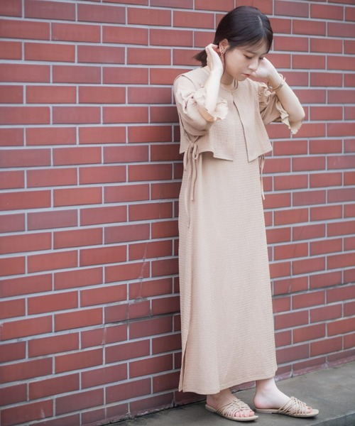 Amourire（アムリール）の「【yumiコラボ】【低身長向けサイズ有り】ベスト＋キャンディスリーブワンピースset（ワンピース・レディース・オフホワイト/モカ/ベージュ・S/M）」の19枚目の写真