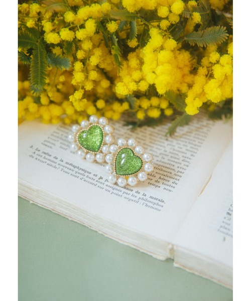 Candy Stripper（キャンディストリッパー）の「DEFORME HEART イヤリング（イヤリング・レディース・グリーン/ゴールド・FREE）」の7枚目の写真