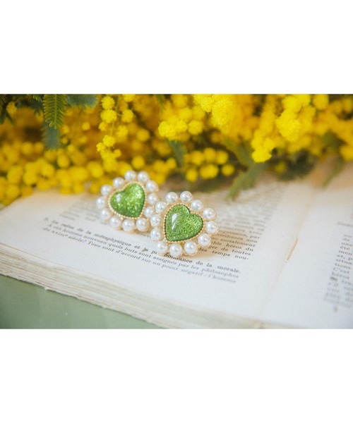 Candy Stripper（キャンディストリッパー）の「DEFORME HEART イヤリング（イヤリング・レディース・グリーン/ゴールド・FREE）」の8枚目の写真