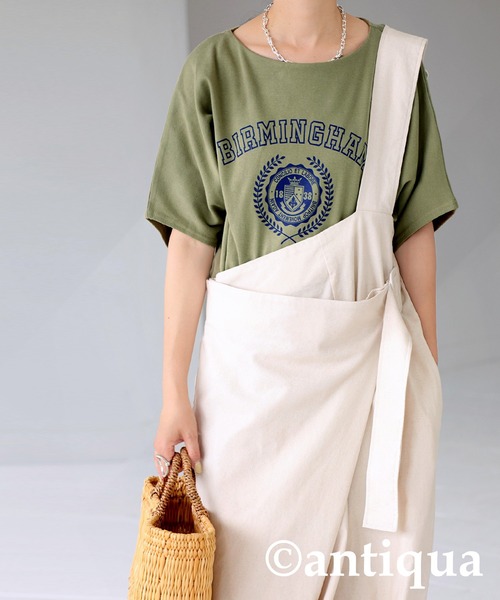 antiqua(アンティカ)の「即こなれる。カレッジプリントロゴT(Tシャツ/カットソー・レディース・ブラック/ベージュ/オフホワイト/カーキ/パープル系その他・FREE)」の18枚目の写真