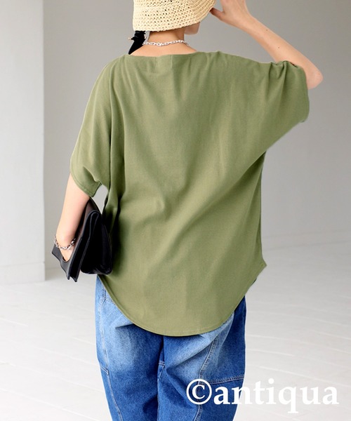 antiqua(アンティカ)の「即こなれる。カレッジプリントロゴT(Tシャツ/カットソー・レディース・ブラック/ベージュ/オフホワイト/カーキ/パープル系その他・FREE)」の22枚目の写真