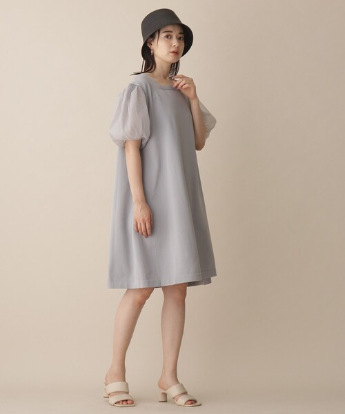 OPAQUE.CLIP（オペークドットクリップ）の「◆異素材ドッキングミディ丈ワンピース（ワンピース・レディース・ブラック/グレー/レンガ・38）」の9枚目の写真