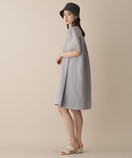 OPAQUE.CLIP（オペークドットクリップ）の「◆異素材ドッキングミディ丈ワンピース（ワンピース・レディース・ブラック/グレー/レンガ・38）」の18枚目の写真