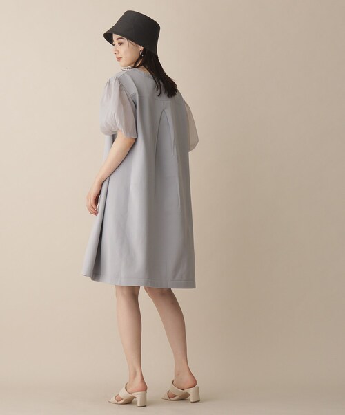 OPAQUE.CLIP（オペークドットクリップ）の「◆異素材ドッキングミディ丈ワンピース（ワンピース・レディース・ブラック/グレー/レンガ・38）」の16枚目の写真