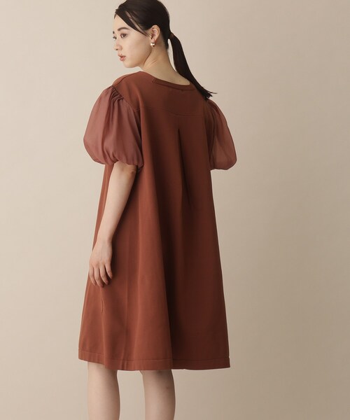 OPAQUE.CLIP（オペークドットクリップ）の「◆異素材ドッキングミディ丈ワンピース（ワンピース・レディース・ブラック/グレー/レンガ・38）」の12枚目の写真