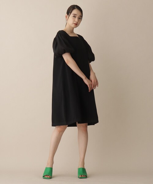 OPAQUE.CLIP（オペークドットクリップ）の「◆異素材ドッキングミディ丈ワンピース（ワンピース・レディース・ブラック/グレー/レンガ・38）」の15枚目の写真