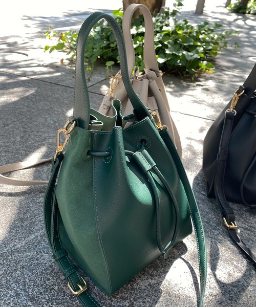 DouDou（ドゥドゥ）の「ベロアコンビワンハンドルドロストBAG（ショルダーバッグ・レディース・ブラック/グレー/グリーン・FREE）」の4枚目の写真