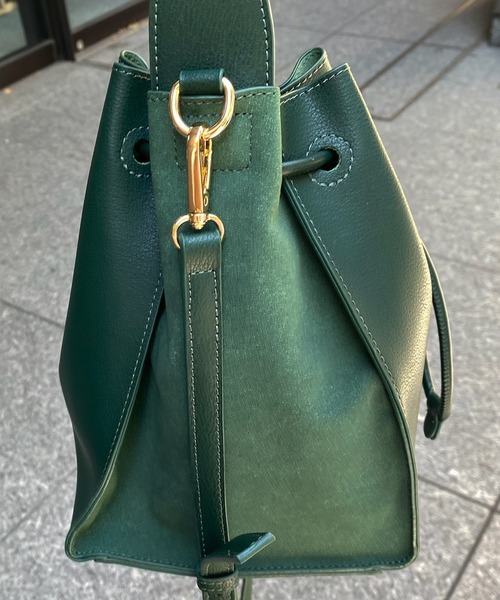 DouDou（ドゥドゥ）の「ベロアコンビワンハンドルドロストBAG（ショルダーバッグ・レディース・ブラック/グレー/グリーン・FREE）」の7枚目の写真