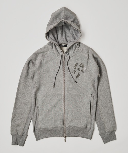 1piu1uguale3 RELAX（ウノピュウノウグァーレトレリラックス）の「【1PIU1UGUALE3 RELAX】1+1＝3 RHINESTONE HOODIE（パーカー・メンズ・ホワイト/ブラック/グレー・MEDIUM/LARGE/X-LARGE）」の16枚目の写真