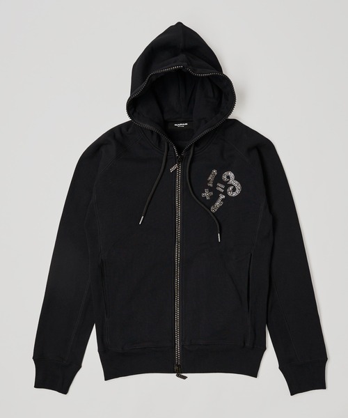 1piu1uguale3 RELAX（ウノピュウノウグァーレトレリラックス）の「【1PIU1UGUALE3 RELAX】1+1＝3 RHINESTONE HOODIE（パーカー・メンズ・ホワイト/ブラック/グレー・MEDIUM/LARGE/X-LARGE）」の13枚目の写真