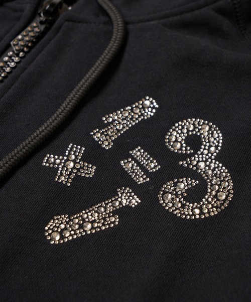 1piu1uguale3 RELAX（ウノピュウノウグァーレトレリラックス）の「【1PIU1UGUALE3 RELAX】1+1＝3 RHINESTONE HOODIE（パーカー・メンズ・ホワイト/ブラック/グレー・MEDIUM/LARGE/X-LARGE）」の7枚目の写真
