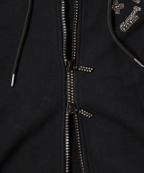 1piu1uguale3 RELAX（ウノピュウノウグァーレトレリラックス）の「【1PIU1UGUALE3 RELAX】1+1＝3 RHINESTONE HOODIE（パーカー・メンズ・ホワイト/ブラック/グレー・MEDIUM/LARGE/X-LARGE）」の8枚目の写真