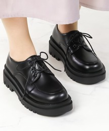 Liberty doll / 軽量 厚底 トラックソール レースアップ オックスフォードシューズ プレーントゥ モカシン ユニセックス(3040) (3041)