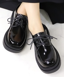 Liberty doll / 軽量 厚底 トラックソール レースアップ オックスフォードシューズ プレーントゥ モカシン ユニセックス(3040) (3041)