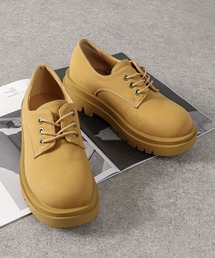 Liberty doll / 軽量 厚底 トラックソール レースアップ オックスフォードシューズ プレーントゥ モカシン ユニセックス(3040) (3041)