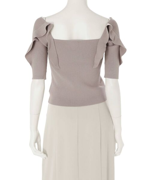 MERCURYDUO（マーキュリーデュオ）の「2WAYデザインラッフルニット（ニット/セーター・レディース・オフホワイト/ブラック/ベージュ/ダークブラウン・FREE）」の5枚目の写真