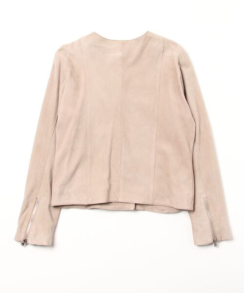 MUSHER(マーシャー)の「MUSHER(マーシャー) スウェードライダース(ライダースジャケット・レディース・グレイッシュベージュ・1)」の2枚目の写真