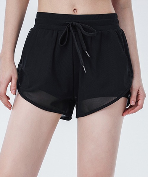 HYSSHOP（エイチワイエスショップ）の「ヨガウェアレディースセットアップ 半袖フィットネストップス ショートパンツ 上下2点[トレーニングウェア/ジムウェア/ピラティスウェア]（その他アンダーウェア/インナー・レディース・パープル/グリーン/ブラック/コーラルピンク・L/XL/2XL/M）」の8枚目の写真