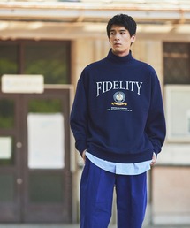 EMBLEM LOGO MOCKNECK / エンブレム刺繍 モックネック スウェット